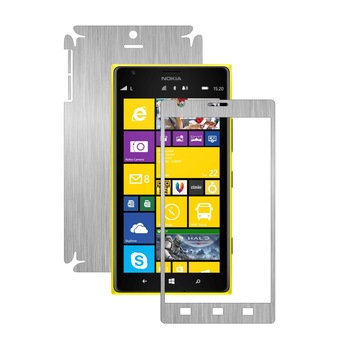 Folie de protectie Carbon Skinz, Husa de tip Skin Adeziv pentru Carcasa, Brushed Argintiu dedicata Nokia Lumia 1520