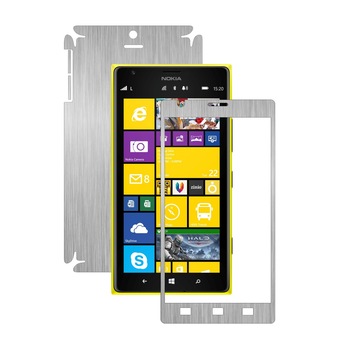 Folie de protectie Carbon Skinz, Husa de tip Skin Adeziv pentru Carcasa, Brushed Argintiu dedicata Nokia Lumia 1520 Folie de protectie Carbon Skinz, Husa de tip Skin Adeziv pentru Carcasa, Brushed Argintiu dedicata Nokia Lumia 1520