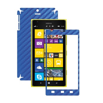 Folie de protectie Carbon Skinz, Husa de tip Skin Adeziv pentru Carcasa, Carbon Albastru dedicata Nokia Lumia 1520