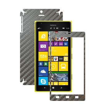 Folie de protectie Carbon Skinz, Husa de tip Skin Adeziv pentru Carcasa, Carbon Gri Argintiu dedicata Nokia Lumia 1520 Folie de protectie Carbon Skinz, Husa de tip Skin Adeziv pentru Carcasa, Carbon Gri Argintiu dedicata Nokia Lumia 1520