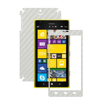 Folie de protectie Carbon Skinz, Husa de tip Skin Adeziv pentru Carcasa, Carbon Alb dedicata Nokia Lumia 1520 Folie de protectie Carbon Skinz, Husa de tip Skin Adeziv pentru Carcasa, Carbon Alb dedicata Nokia Lumia 1520