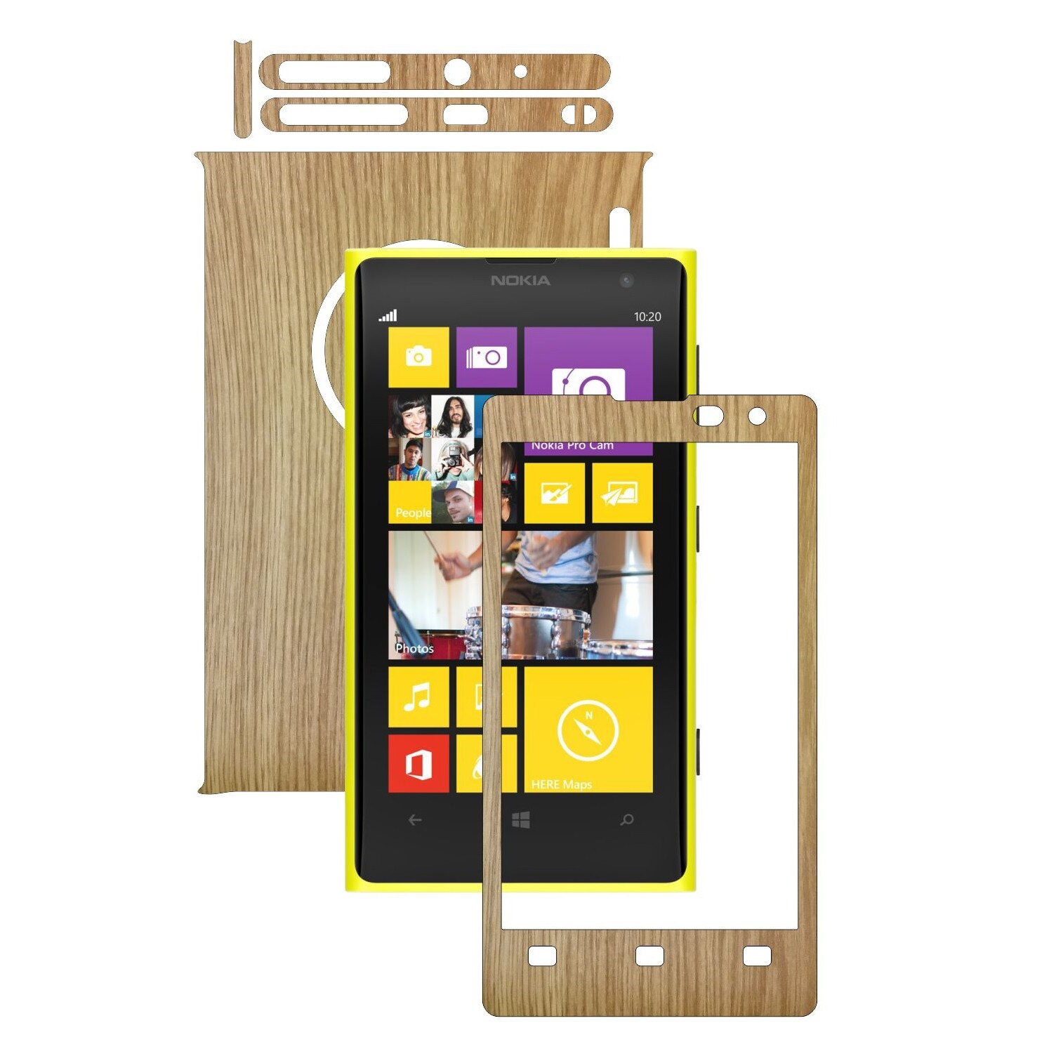 Folie de protectie Carbon Skinz, Husa de tip Skin Adeziv pentru Carcasa, Lemn Stejar dedicata Nokia Lumia 1020