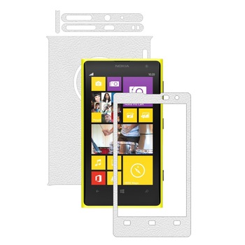 Folie de protectie Carbon Skinz, Husa de tip Skin Adeziv pentru Carcasa, Piele Alba dedicata Nokia Lumia 1020 Folie de protectie Carbon Skinz, Husa de tip Skin Adeziv pentru Carcasa, Piele Alba dedicata Nokia Lumia 1020