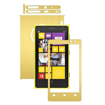 Folie de protectie Carbon Skinz, Husa de tip Skin Adeziv pentru Carcasa, Brushed Auriu dedicata Nokia Lumia 1020 Folie de protectie Carbon Skinz, Husa de tip Skin Adeziv pentru Carcasa, Brushed Auriu dedicata Nokia Lumia 1020