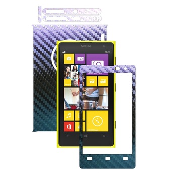 Folie de protectie Carbon Skinz, Husa de tip Skin Adeziv pentru Carcasa, Carbon Cameleon dedicata Nokia Lumia 1020 Folie de protectie Carbon Skinz, Husa de tip Skin Adeziv pentru Carcasa, Carbon Cameleon dedicata Nokia Lumia 1020