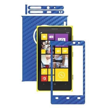 Folie de protectie Carbon Skinz, Husa de tip Skin Adeziv pentru Carcasa, Carbon Albastru dedicata Nokia Lumia 1020 Folie de protectie Carbon Skinz, Husa de tip Skin Adeziv pentru Carcasa, Carbon Albastru dedicata Nokia Lumia 1020