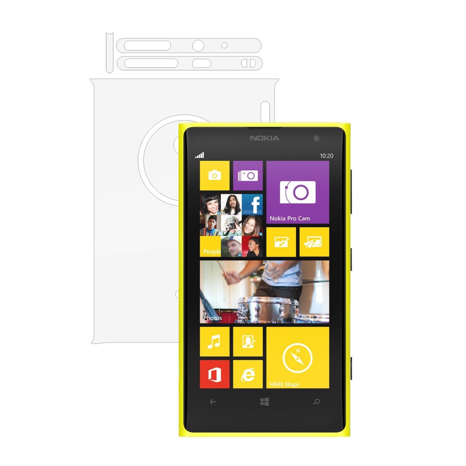 Folie Protectie Invisible Skinz Ultra-Clear AutoRegeneranta, Husa Transparenta de tip Skin Adeziv pentru Carcasa si Laterale, dedicata Nokia Lumia 1020
