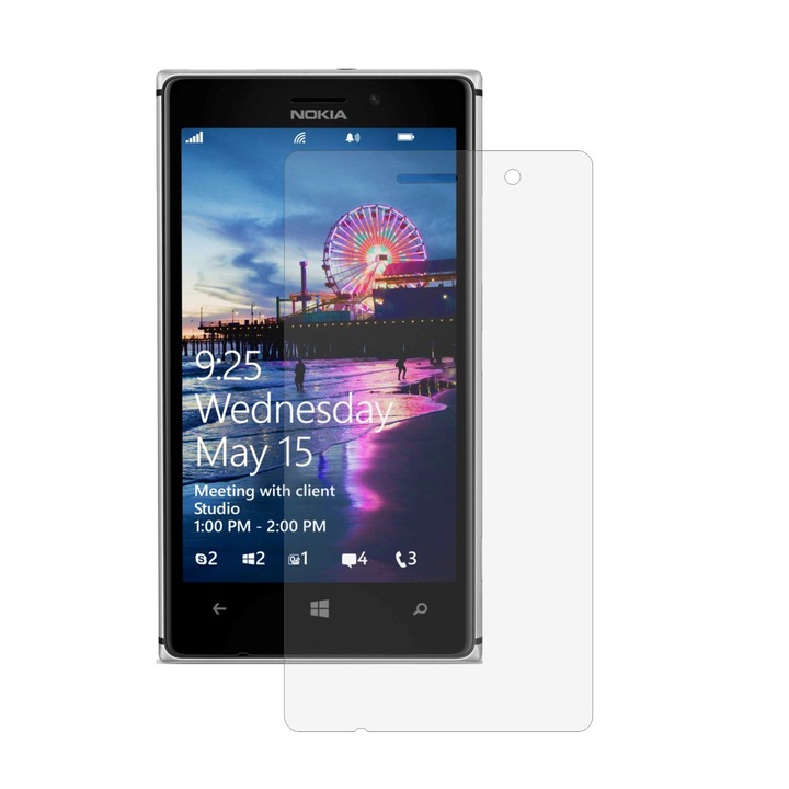 Set 2 Folii Protectie Ecran, Acoperire Totala, Adezive si Foarte Flexibile, Invisible Skinz Ultra-Clear HD pentru Nokia Lumia 925
