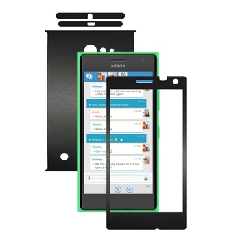 Folie de protectie Carbon Skinz, Husa de tip Skin Adeziv pentru Carcasa, Negru Mat dedicata Nokia Lumia 730, 735 Folie de protectie Carbon Skinz, Husa de tip Skin Adeziv pentru Carcasa, Negru Mat dedicata Nokia Lumia 730, 735