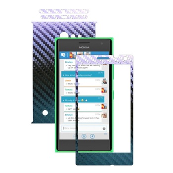 Folie de protectie Carbon Skinz, Husa de tip Skin Adeziv pentru Carcasa, Carbon Cameleon dedicata Nokia Lumia 730, 735 Folie de protectie Carbon Skinz, Husa de tip Skin Adeziv pentru Carcasa, Carbon Cameleon dedicata Nokia Lumia 730, 735