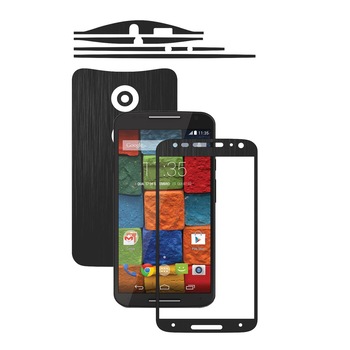 Folie de protectie Carbon Skinz, Husa de tip Skin Adeziv pentru Carcasa, Brushed Negru dedicata Motorola Moto X2 2014 Folie de protectie Carbon Skinz, Husa de tip Skin Adeziv pentru Carcasa, Brushed Negru dedicata Motorola Moto X2 2014