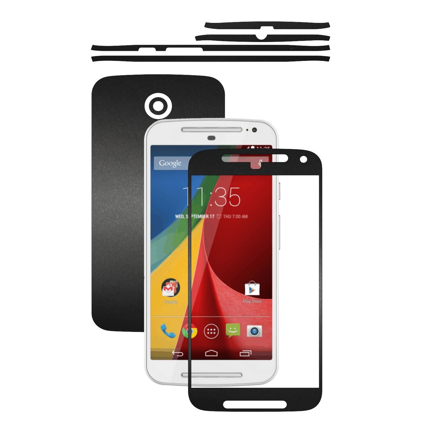 Folie de protectie Carbon Skinz, Husa de tip Skin Adeziv pentru Carcasa, Negru Mat dedicata Motorola Moto G 4G 2015