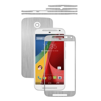 Folie de protectie Carbon Skinz, Husa de tip Skin Adeziv pentru Carcasa, Brushed Argintiu dedicata Motorola Moto G 2 2014 Folie de protectie Carbon Skinz, Husa de tip Skin Adeziv pentru Carcasa, Brushed Argintiu dedicata Motorola Moto G 2 2014