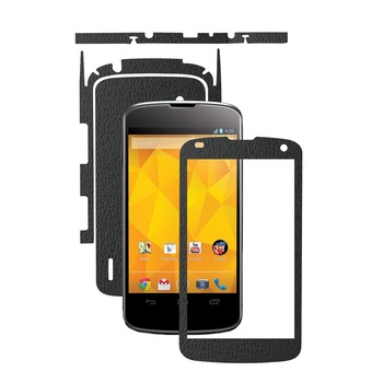 Folie de protectie Carbon Skinz, Husa de tip Skin Adeziv pentru Carcasa, Piele Neagra dedicata LG Google Nexus 4 Folie de protectie Carbon Skinz, Husa de tip Skin Adeziv pentru Carcasa, Piele Neagra dedicata LG Google Nexus 4