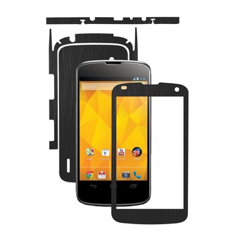 Folie de protectie Carbon Skinz, Husa de tip Skin Adeziv pentru Carcasa, Brushed Negru dedicata LG Google Nexus 4 Folie de protectie Carbon Skinz, Husa de tip Skin Adeziv pentru Carcasa, Brushed Negru dedicata LG Google Nexus 4