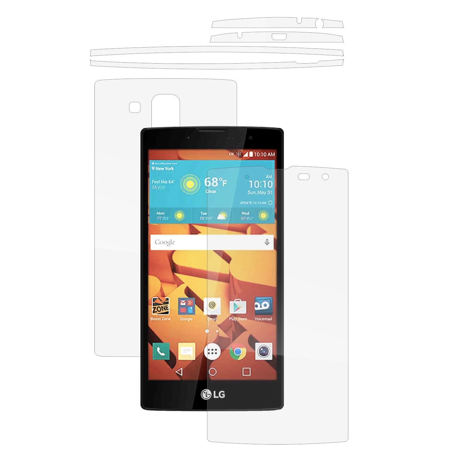 Folie Protectie Full Body Invisible Skinz Ultra-Clear AutoRegeneranta, Husa Transparenta de tip Skin Adeziv pentru Carcasa si Ecran, dedicata LG G4c, LG G4 Mini