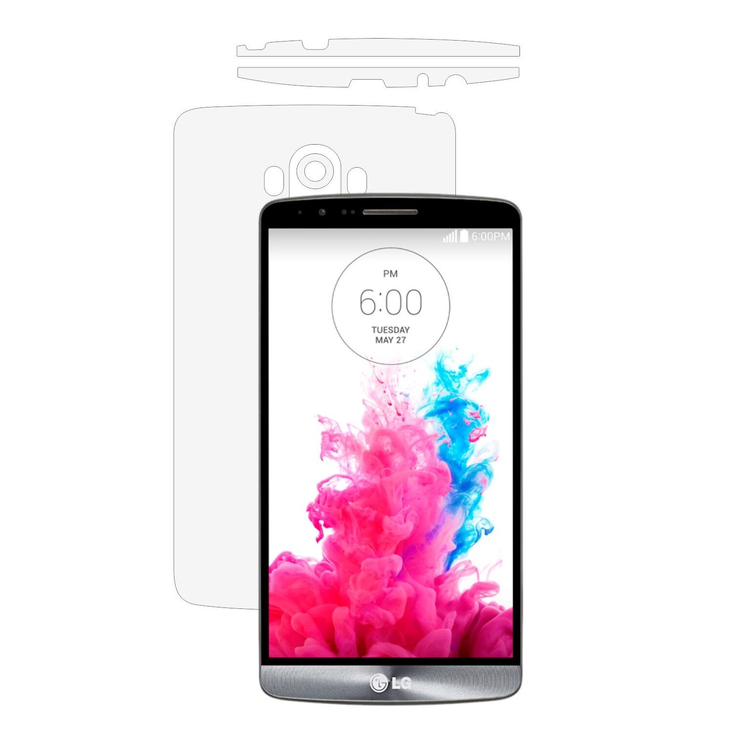 Folie Protectie Invisible Skinz Ultra-Clear HD, Husa Transparenta de tip Skin Adeziv pentru Carcasa si Laterale, dedicata LG G3