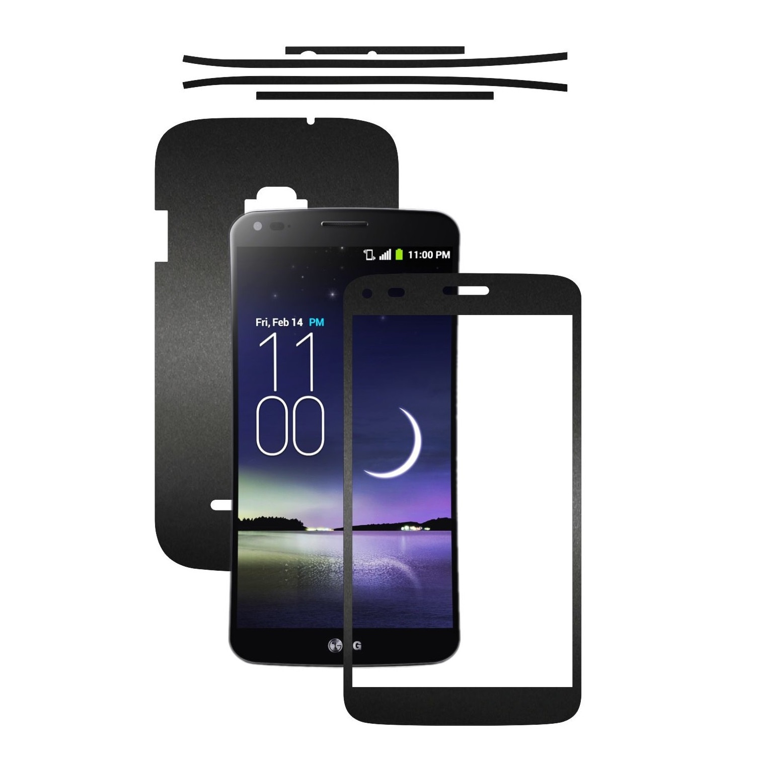 Folie de protectie Carbon Skinz, Husa de tip Skin Adeziv pentru Carcasa, Negru Mat dedicata LG G Flex