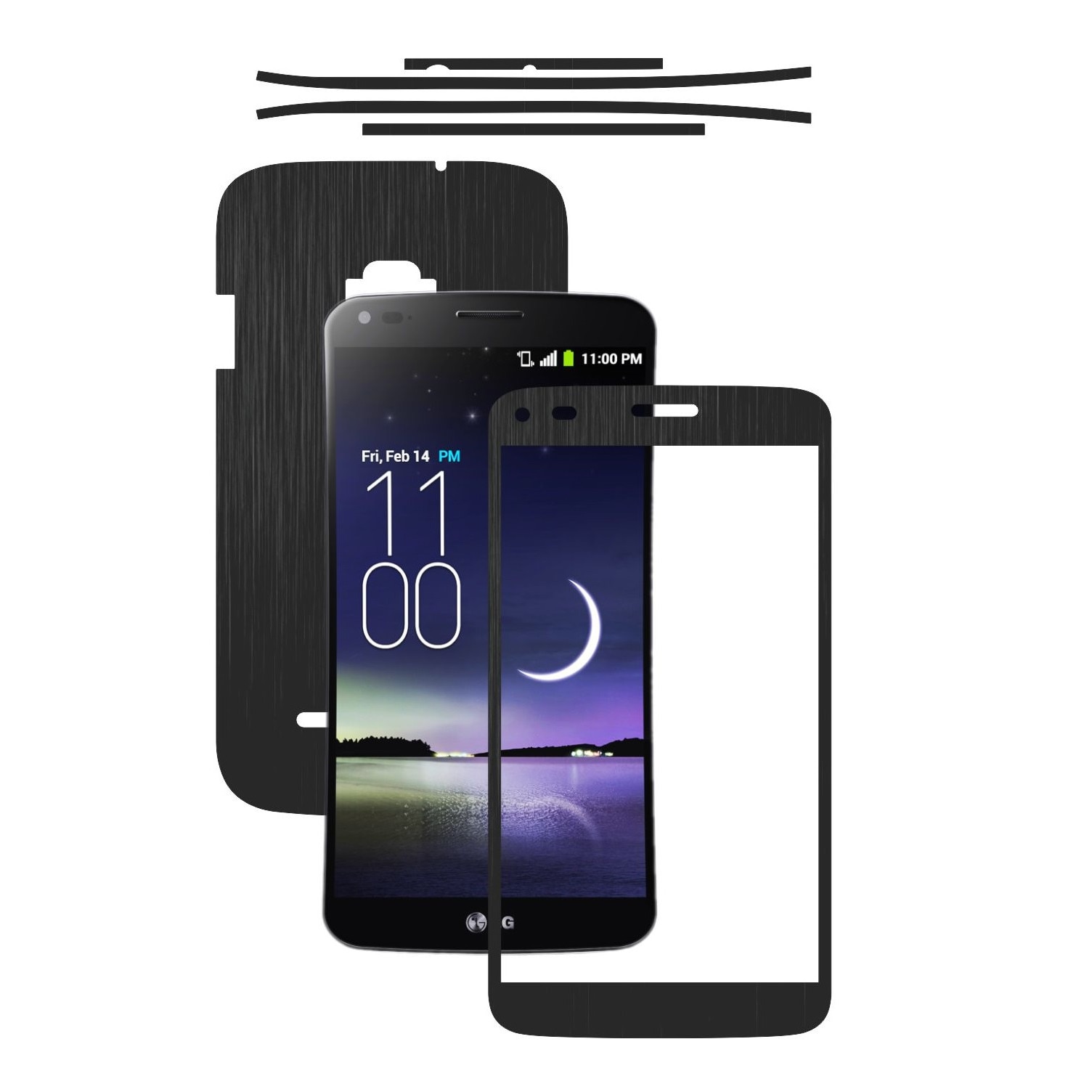 Folie de protectie Carbon Skinz, Husa de tip Skin Adeziv pentru Carcasa, Brushed Negru dedicata LG G Flex