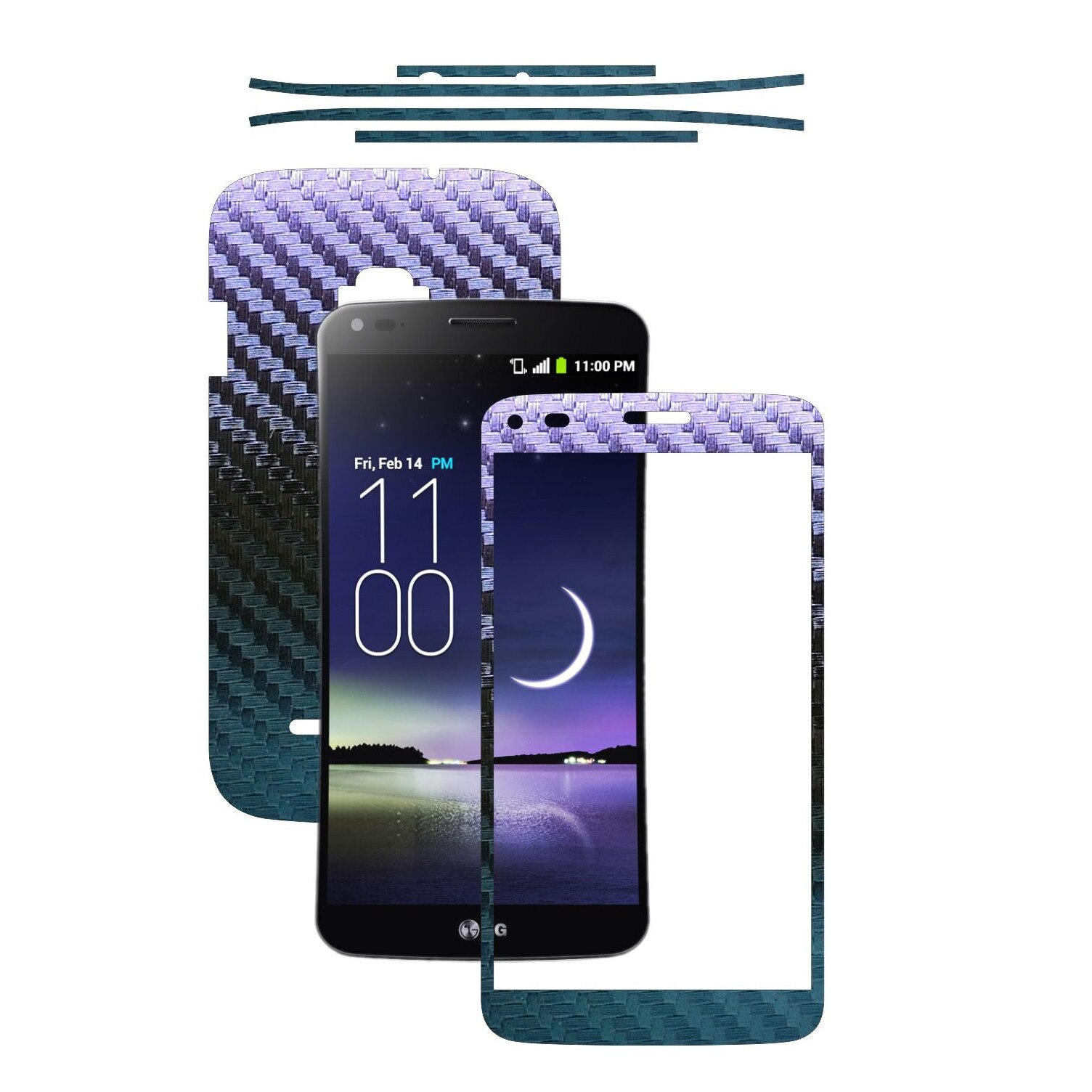 Folie de protectie Carbon Skinz, Husa de tip Skin Adeziv pentru Carcasa, Carbon Cameleon dedicata LG G Flex