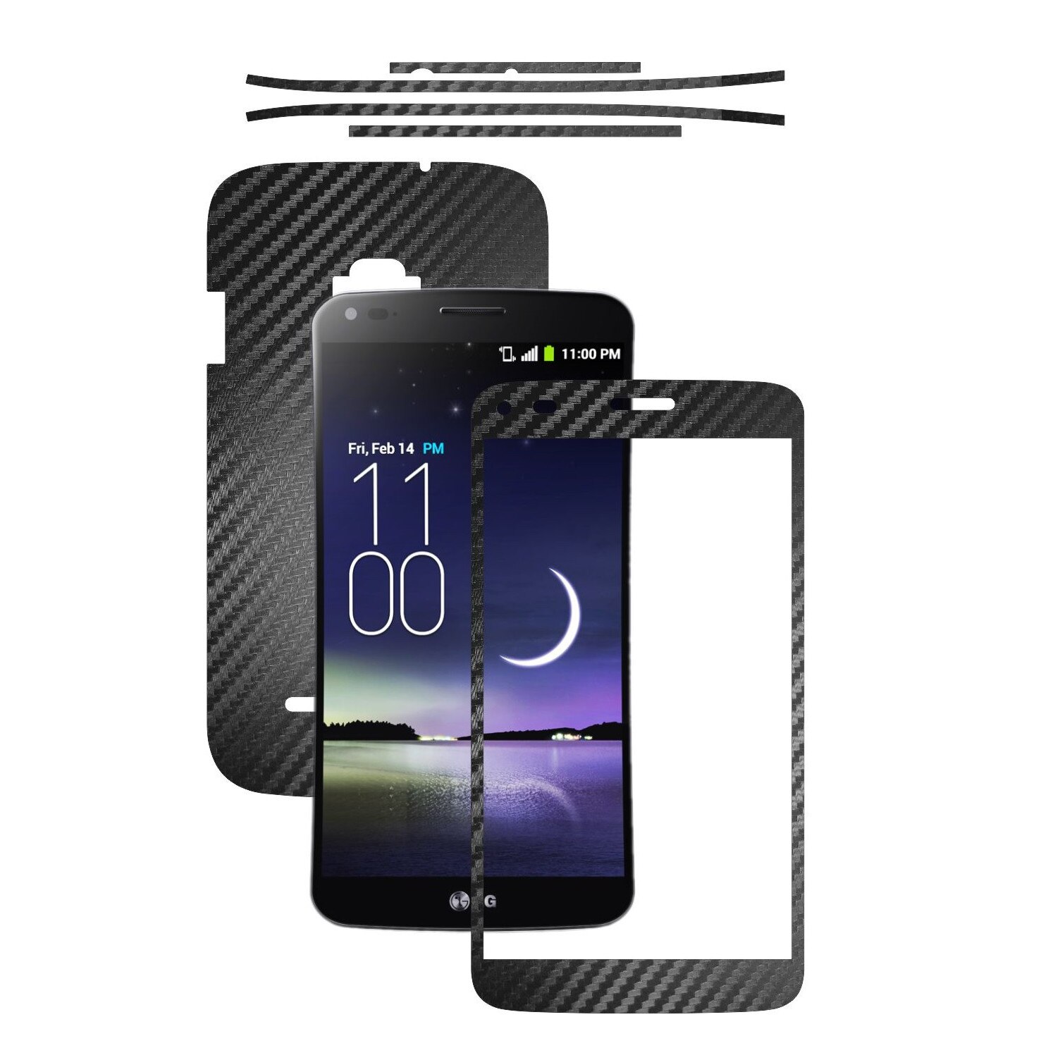 Folie de protectie Carbon Skinz, Husa de tip Skin Adeziv pentru Carcasa, Carbon Negru dedicata LG G Flex