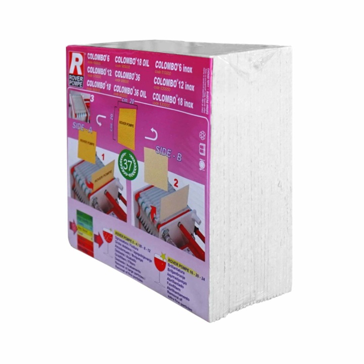 Placi filtrante pentru vin Rover 20, dimensiune 20 x 20 cm, filtrare sterila, 25 buc/set