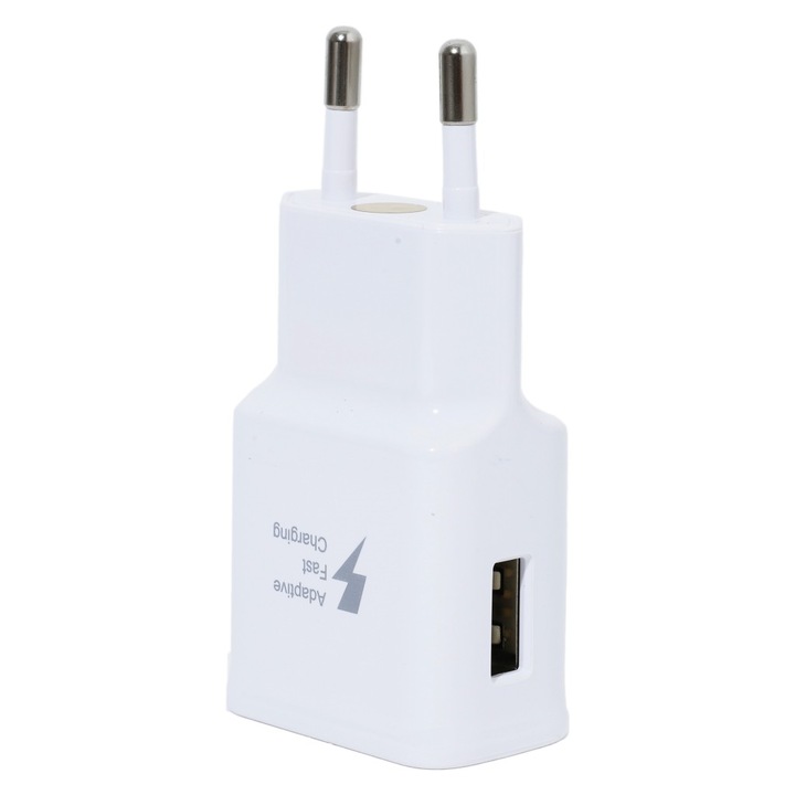 Incarcator retea compatibil cu Samsung, USB, 15W, 2A, Incarcare rapida, Alb