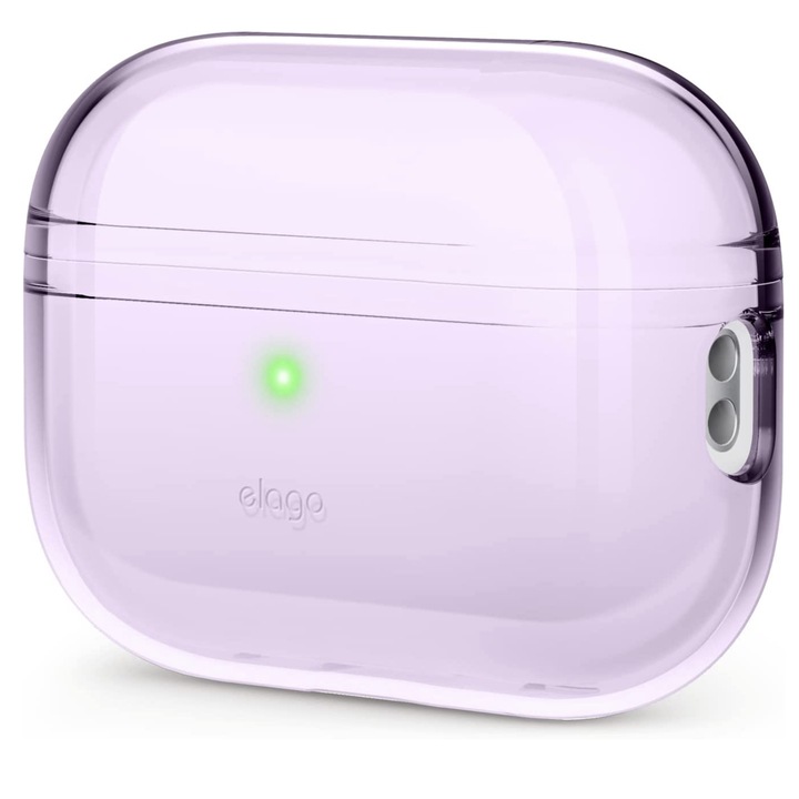 Прозрачен капак, за Apple AirPods Pro 2, с найлонова корда, Elago, прозрачен лилав