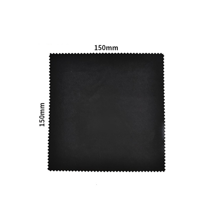 Set 2 bucati, Lavete din microfibra QTek pentru ochelari, telefon, tableta, 15x15 cm, negru
