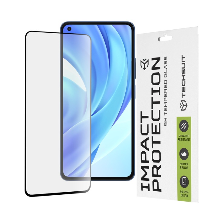 Üvegvédő Xiaomi Mi 11 Lite 4G / Mi 11 Lite 5G / 11 Lite 5G NE - Techsuit teljes burkolat / teljes ragasztó - fekete