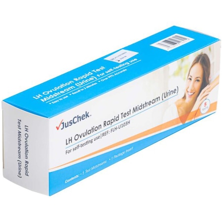 Test rapid de ovulatie - LH (urina), cu sensibilitate crescuta, midstream, autotestare Juschek, DDS Diagnostic, 5 teste/kit