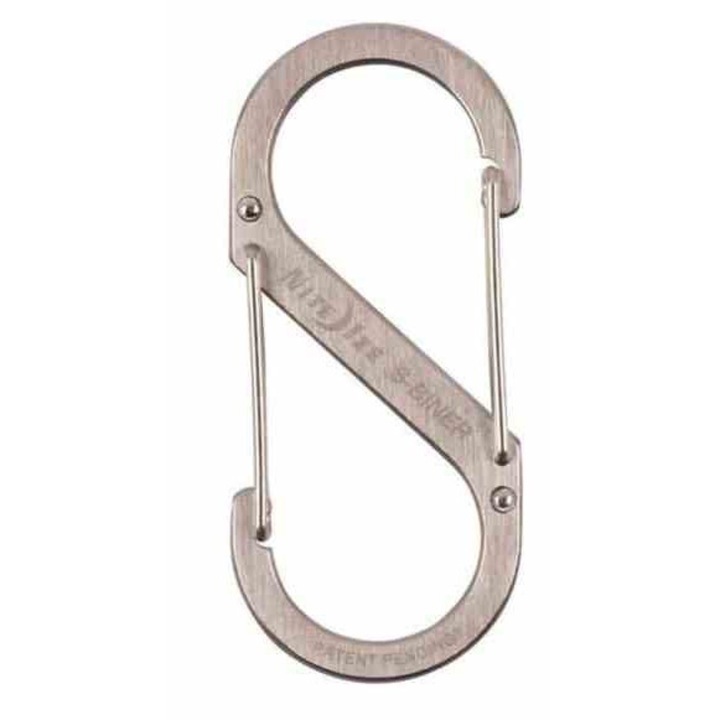 Carabiniera dubla, Nite Ize, Otel inoxidabil, Argintiu