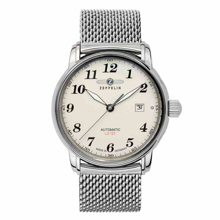 Ceas Zeppelin LZ127 Zeppelin, Crem, Culoare argintie
