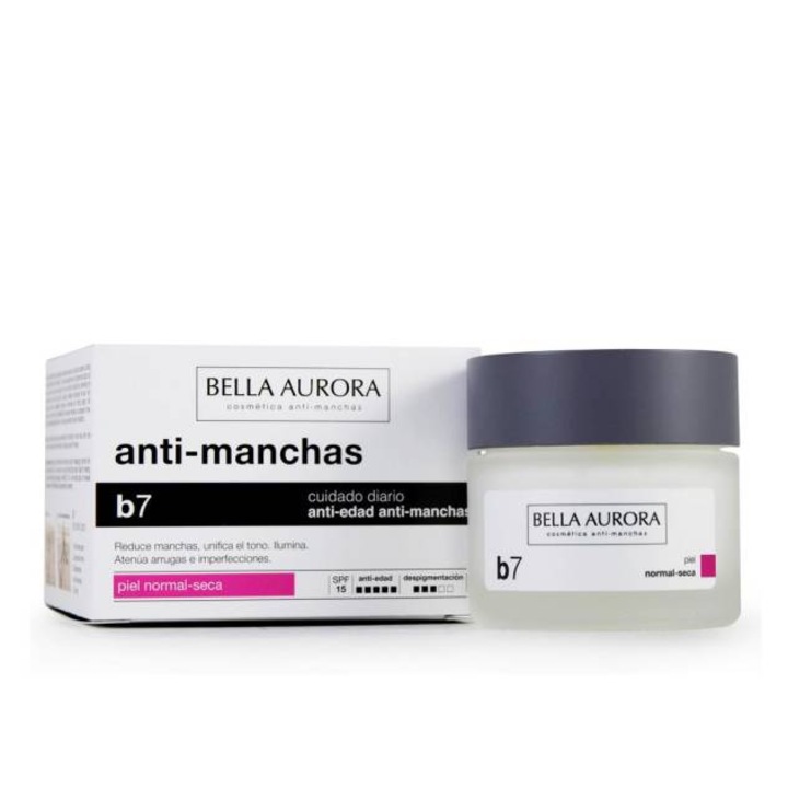 Crema faciala de zi anti-rid impotriva petelor pigmentare, Bella Aurora B7 SPF15, 50 ml