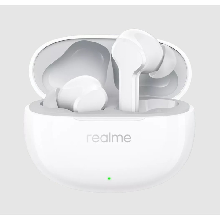 Безжични слушалки Realme, TechLife Buds T100, Bluetooth 5.3, Водоустойчивост, Бял