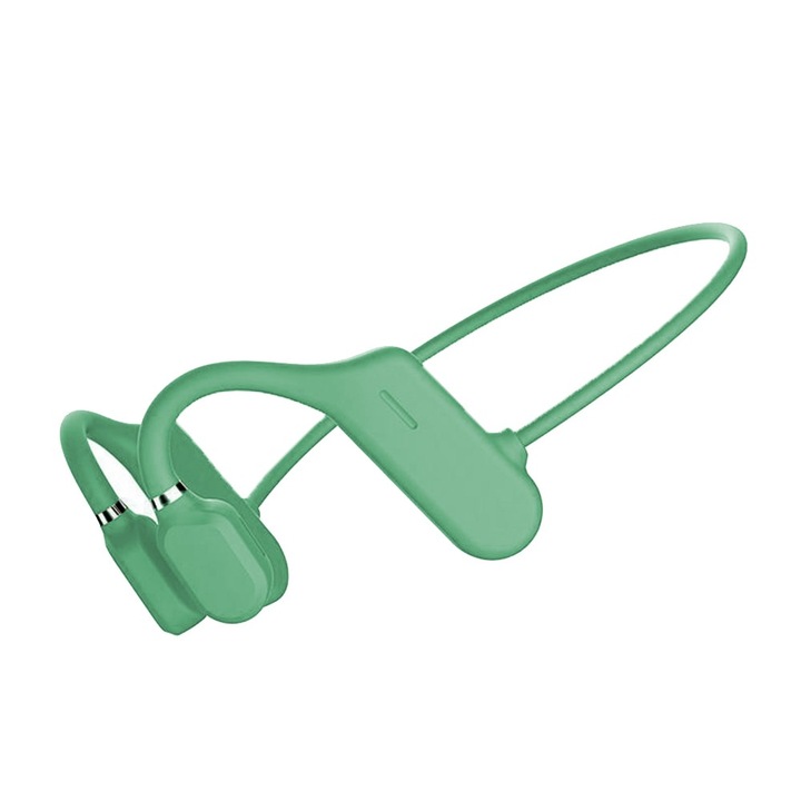 Casca Conductie Osoasa Techstar® BL-09, Verde, Bluetooth 5.0, 3D HiFi, Sporturi In Aer Liber