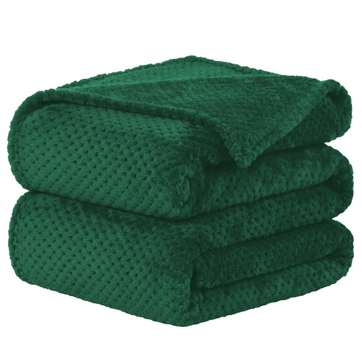 Cocolino UNI релефно одеяло за двойно легло 220 х 240 см Зелено