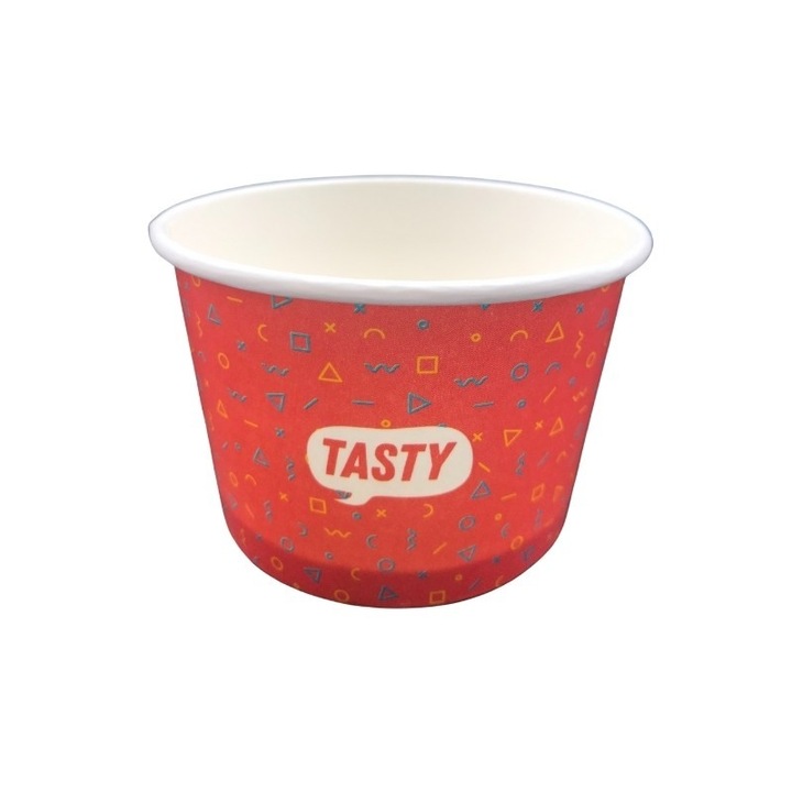 Cupe inghetata, carton personalizat ''fresh tasty'', 250ml 49buc, Practic Online