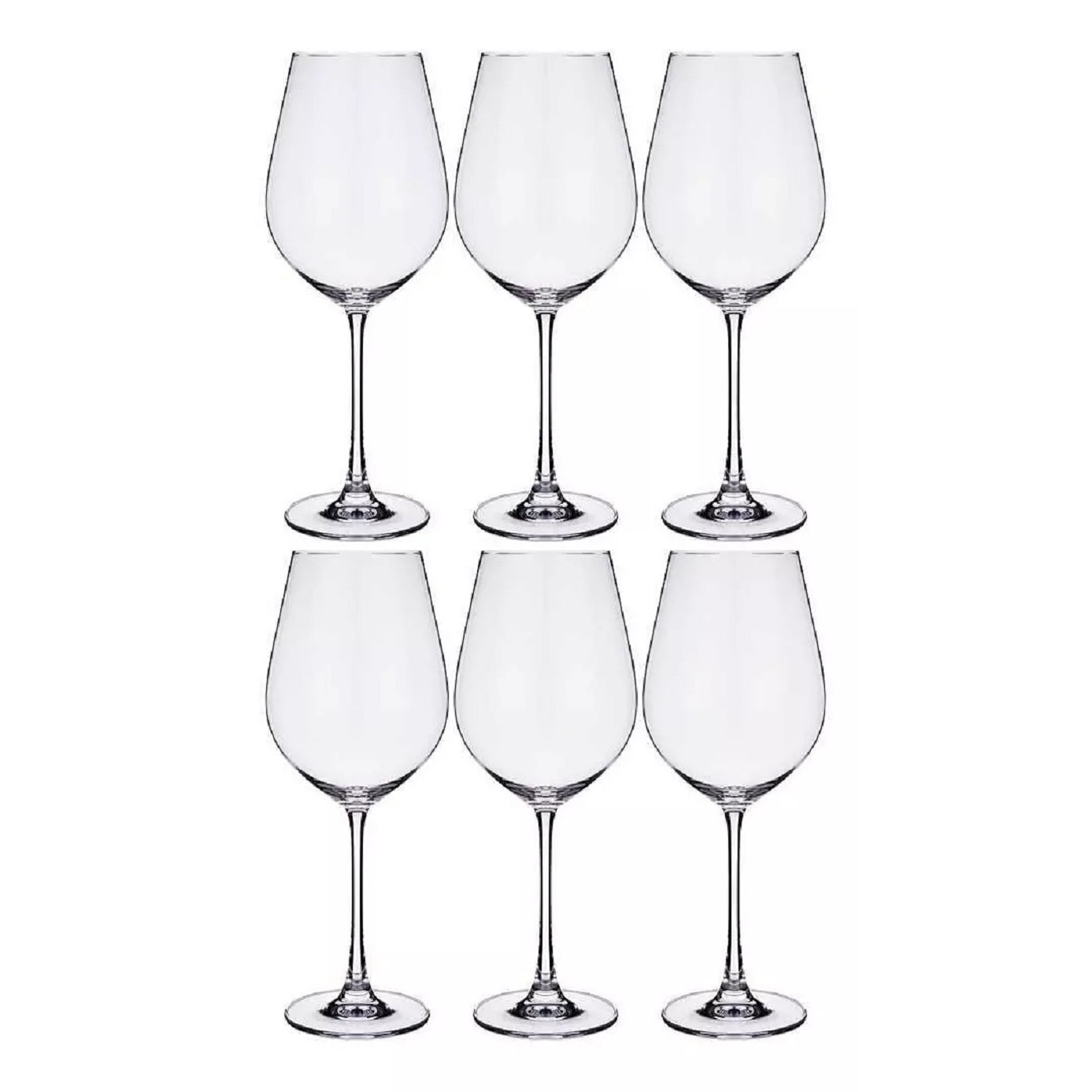 6 bohemia crystal red wine glasses Gavia 610ml - Vip Shop Italy