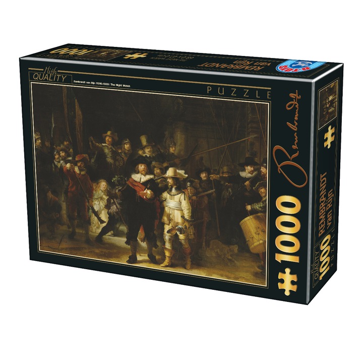 Puzzle D-Toys Rembrandt van Rijn, Rondul de Noapte , 1000 piese