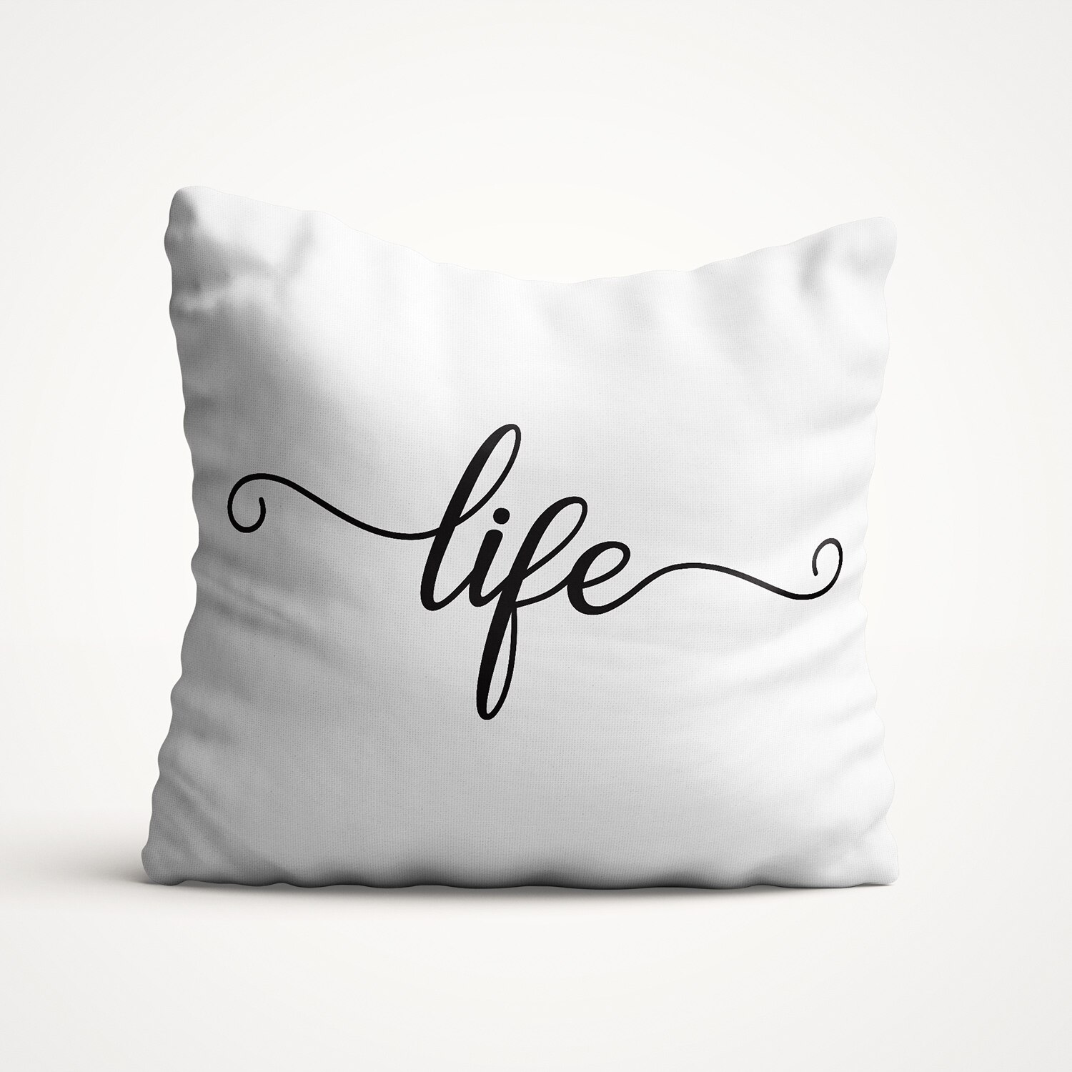 Perna decorativa cu mesaj, Felicis, din bumbac Enjoy Life!