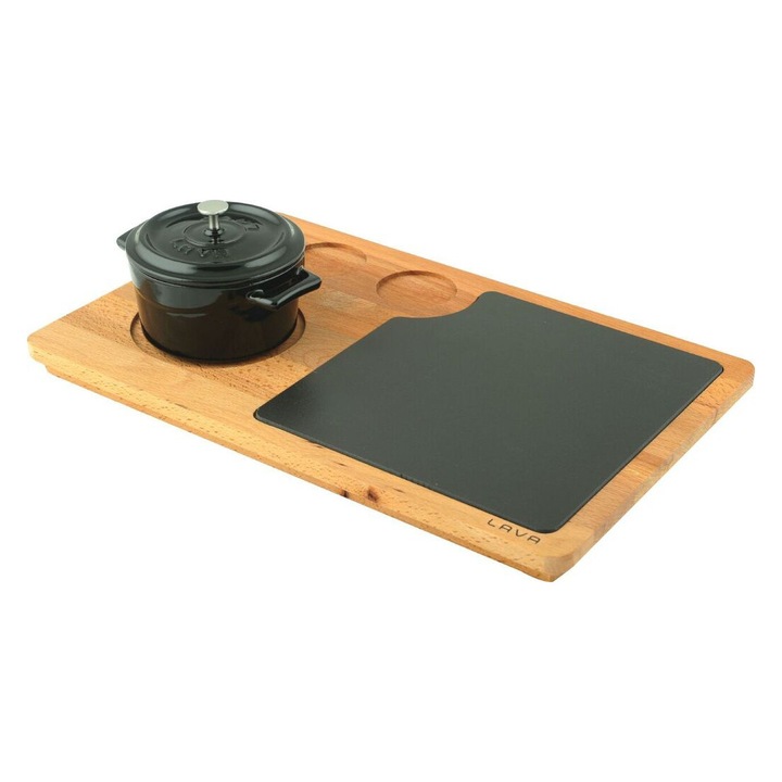 Set platou si cratita servire, fonta - LAVA