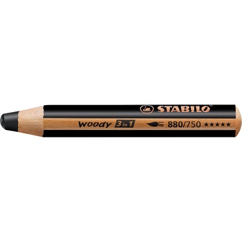 Creion colorat Stabilo Woody 3in1, negru Creion colorat Stabilo Woody 3in1, negru