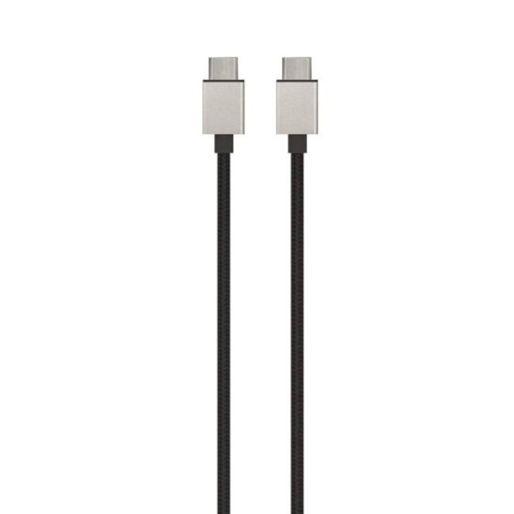 Cablu de date USB Grixx Optimum, USB-C (m) la USB-C (m), impletit, 3 metri, negru