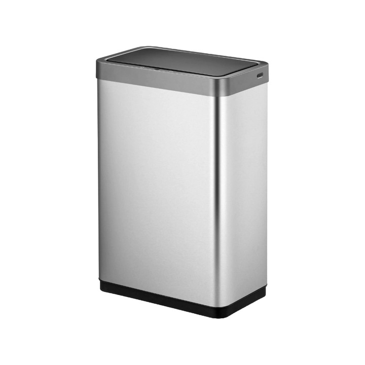 Кошче за боклук със сензор EKO, Mirage X, капацитет 47 литра, безшумно отваряне/затваряне на капака, 1 подвижен кош, сензорни бутони, светлинни индикатори, ергономичен, устойчива неръждаема стомана, компактен дизайн, неръждаема стомана