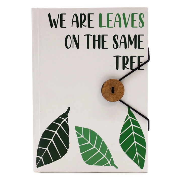 Agenda cu curea si buton de nuca de cocos - Leaves on the same tree