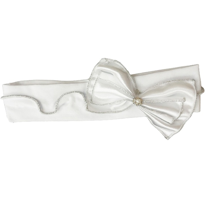 Лента за глава за момиче Mini Junior MJ1801AL-3-6, Бяла 40 CM Стандартна