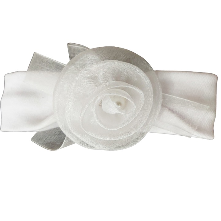 Лента за глава за момиче Mini Junior MJ1801-1-3, Бяла 38см