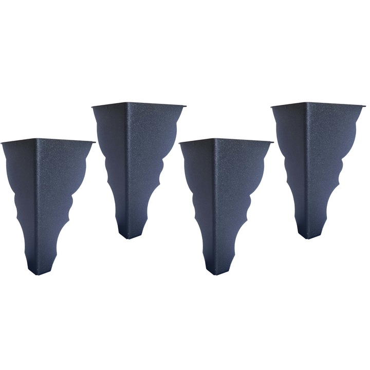 Set 4 picioare metalice pentru mobilier PF2 H15cm