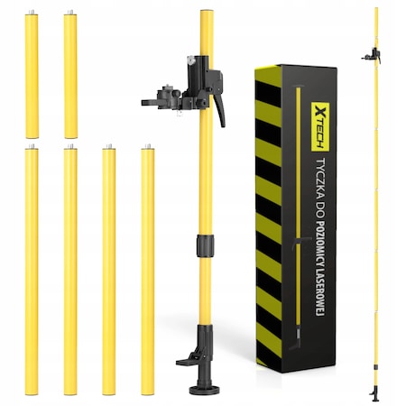 Nivela laser, Xtech, Aluminiu/Plastic, 300 cm, Galben